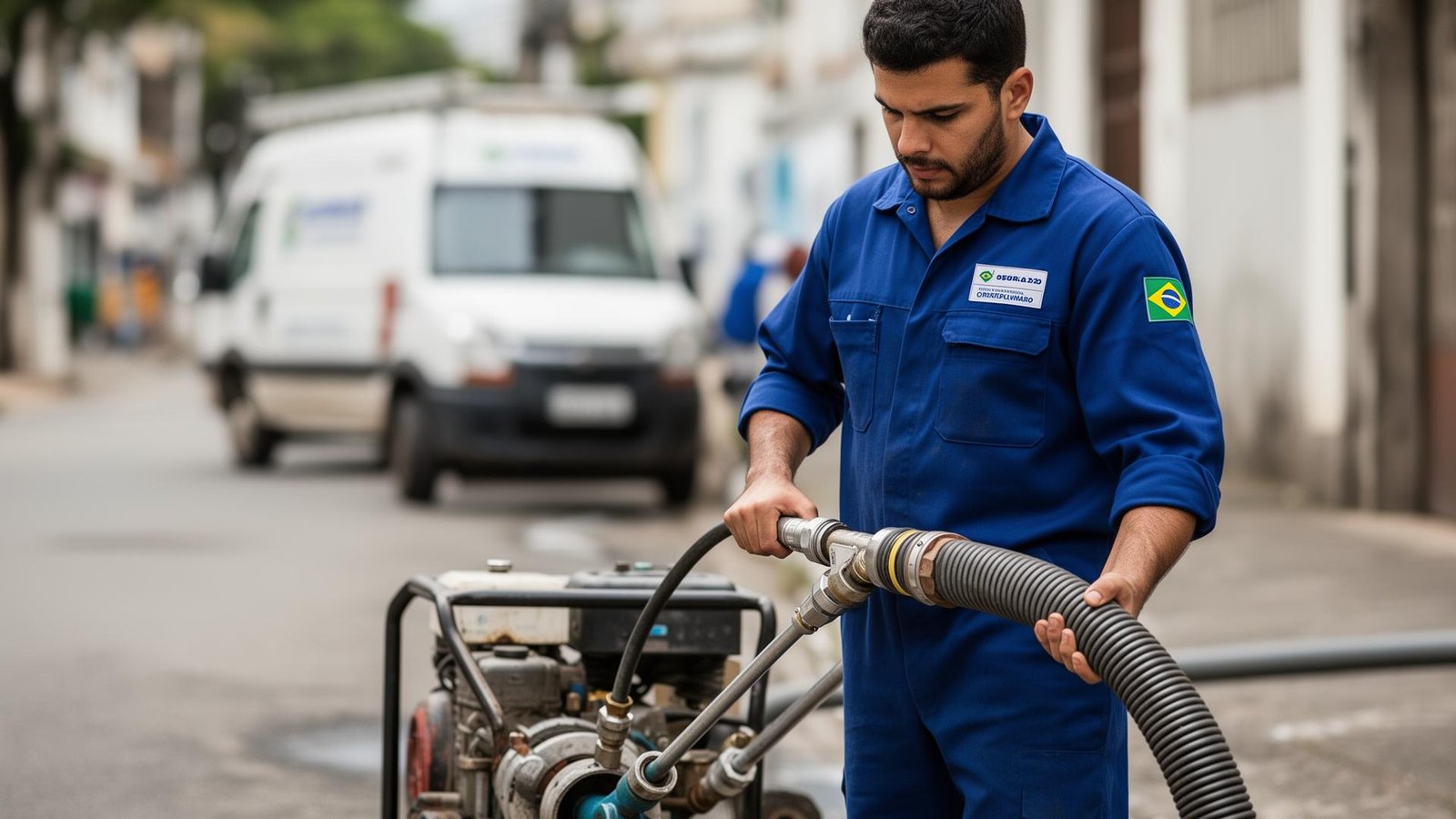 Desentupidora em Assis - profissional realizando desentupimento